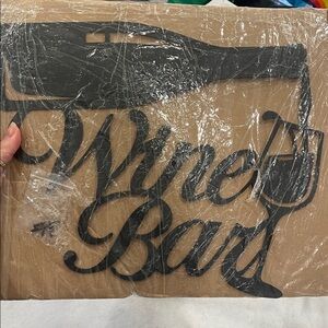 Wine Bar Metal sign NWT 15 inches with hardware